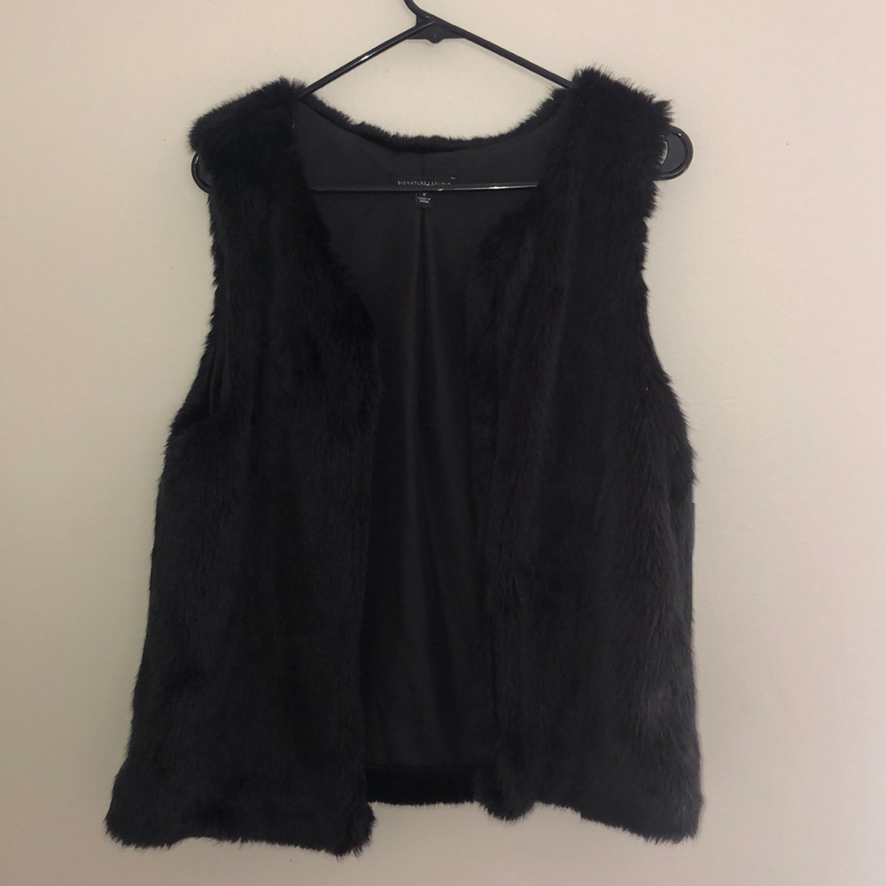 Black Faux Fur Vest